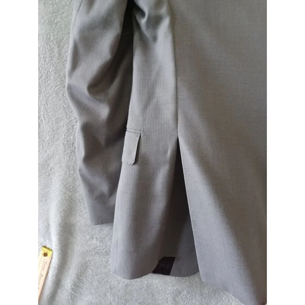 Gino Valentino Blazer Sz 38R Zegna Wool Silk 150s Solid Gray Classic Preppy